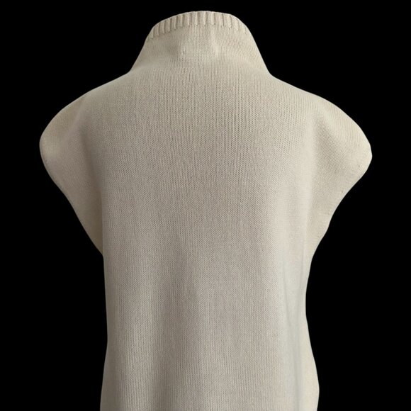 Akris Punto Cashmere Wool Blend Sweater Vest Long L High Neck - Picture 6 of 15